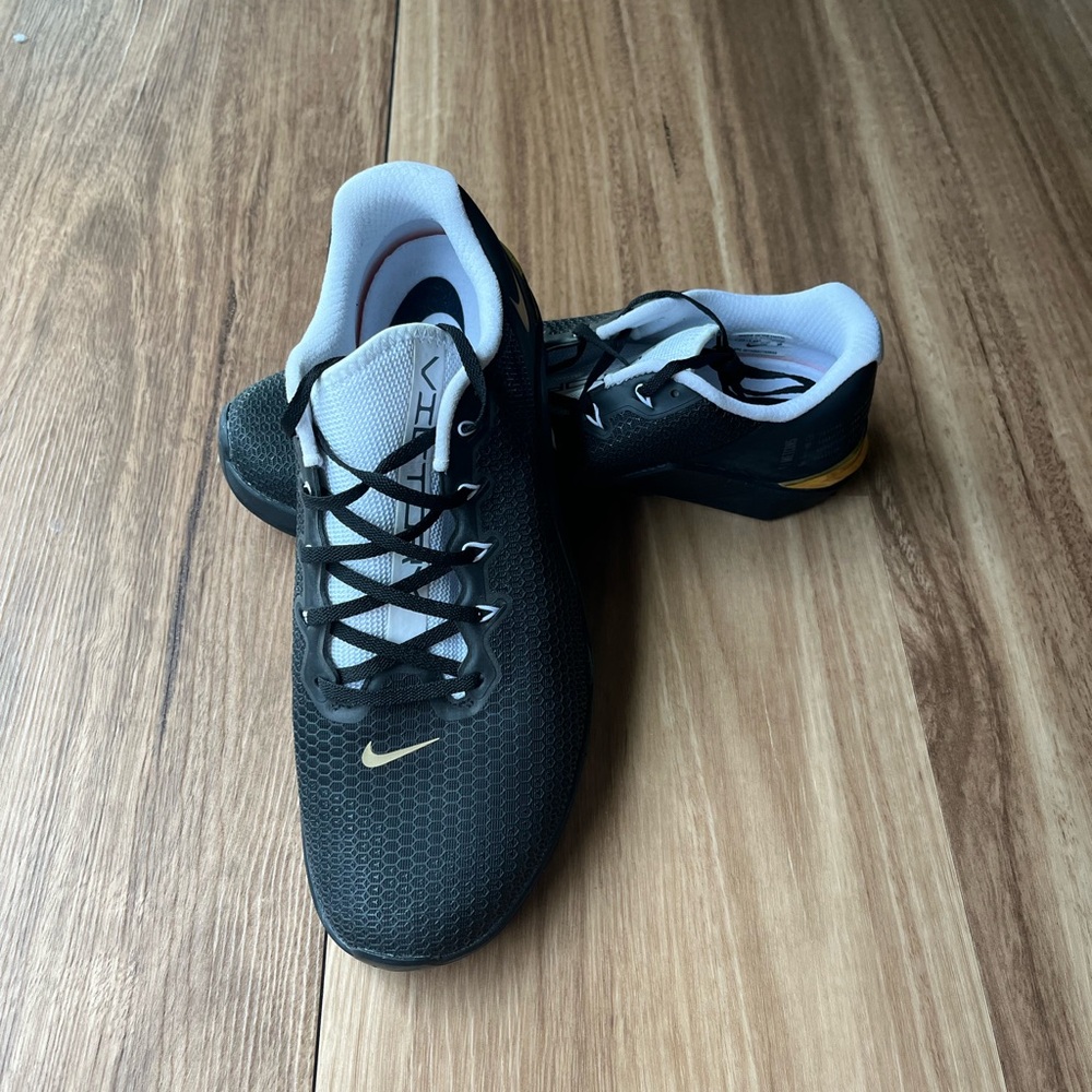Nike Metcon Black and Gold Athletic Shoes